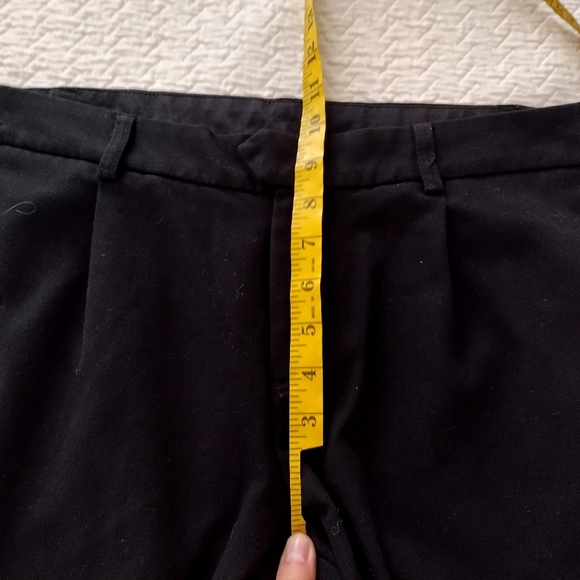 Free People Trouser Onyx Black Rolled Cuff Hem Straight Leg Sz 6 - Picture 9 of 10